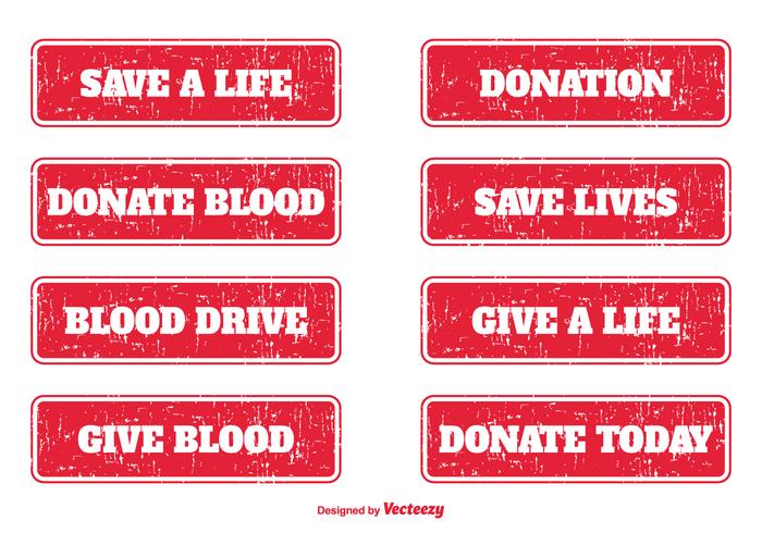 Selos do grunge da doação de sangue vetor