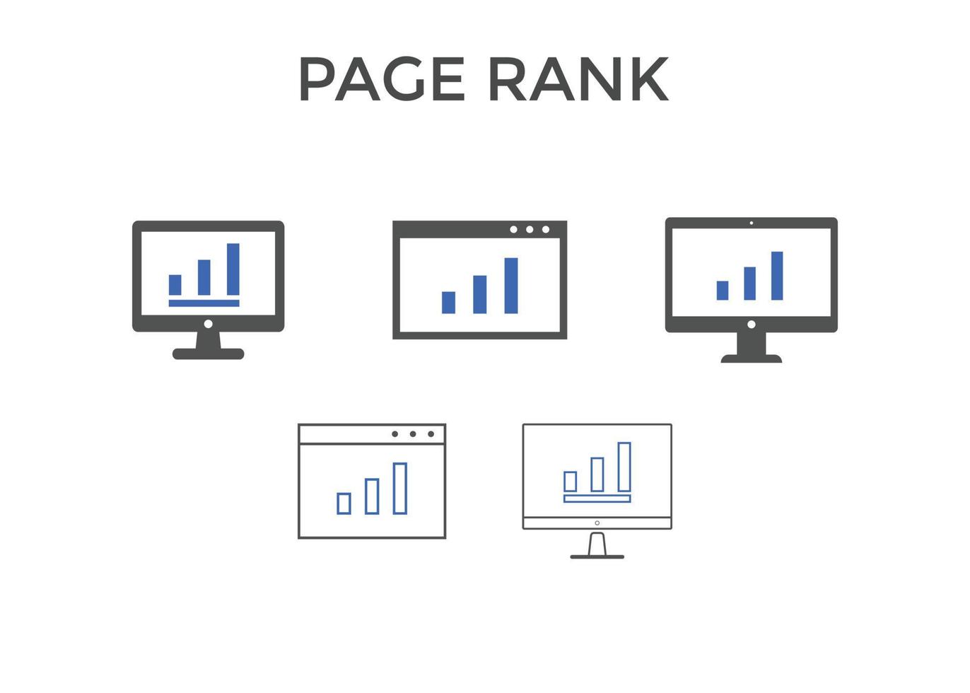 conjunto de ícones de classificação de página. usado para seo ou web design vetor