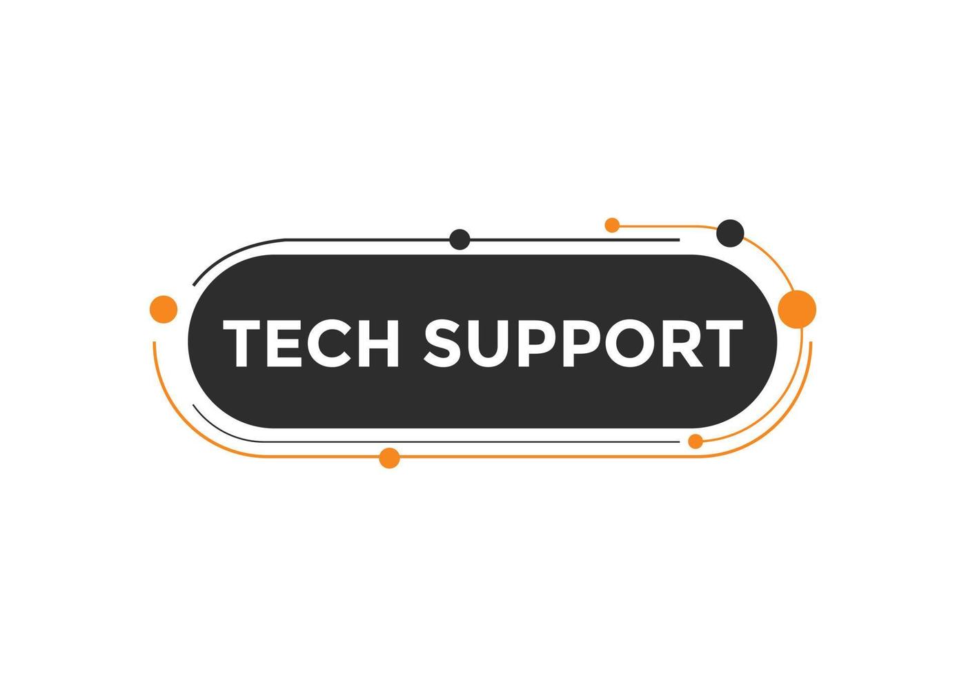 botão de texto de suporte técnico. balão de fala. banner web colorido de suporte técnico. ilustração vetorial vetor