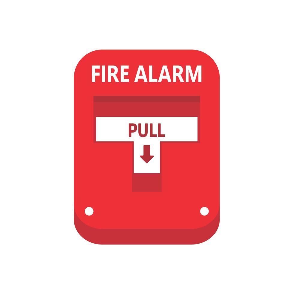 botão de alarme de incêndio. um alarme de incêndio alerta as pessoas para evacuarem o prédio. vetor