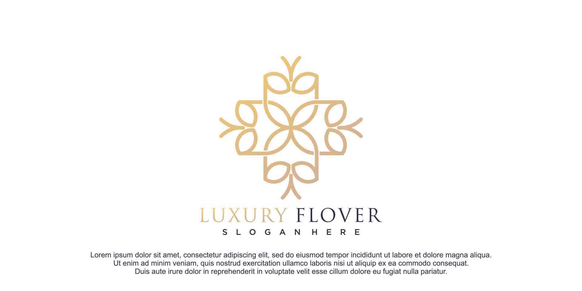design de logotipo de flor de luxo para negócios de beleza vetor