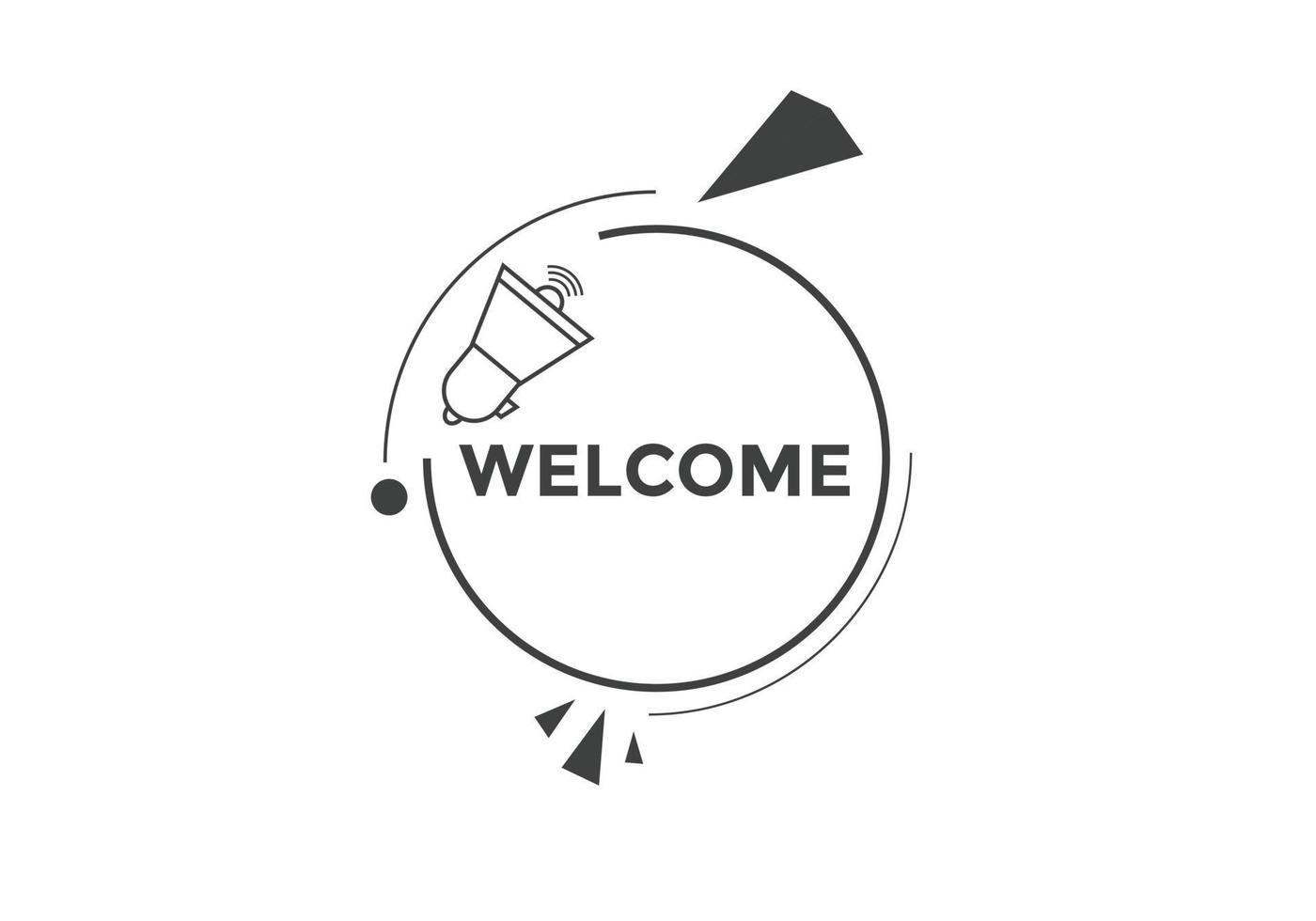 botão de texto de boas-vindas. balão de fala. bem-vindo banner colorido da web. ilustração vetorial. vetor