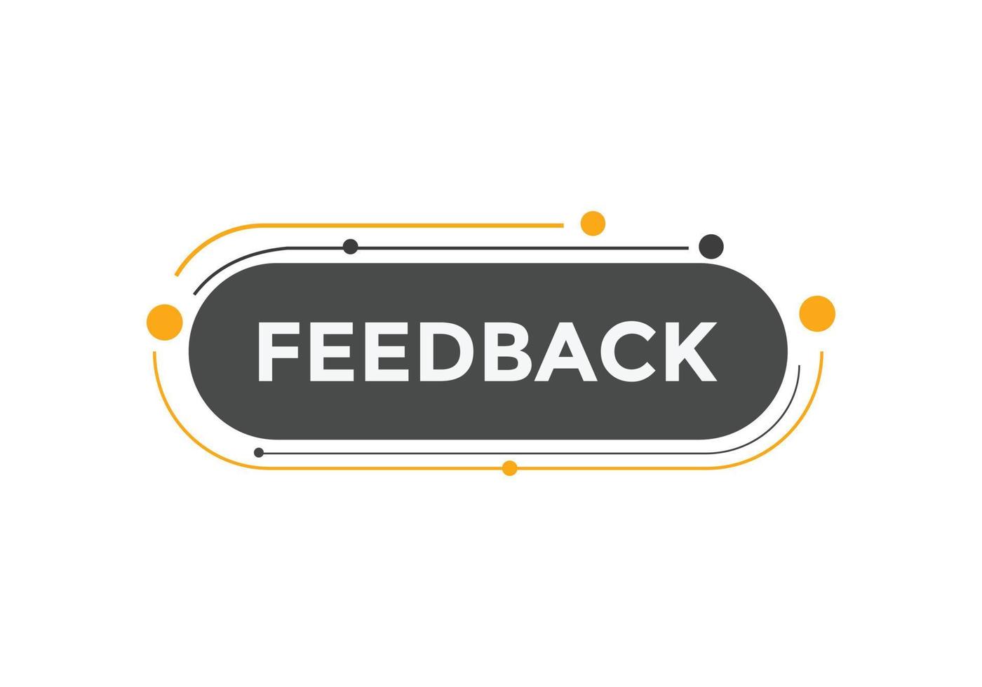 botão de feedback. bolha do discurso de feedback. bandeira colorida da web. ilustração vetorial. ícone de sinal de feedback vetor