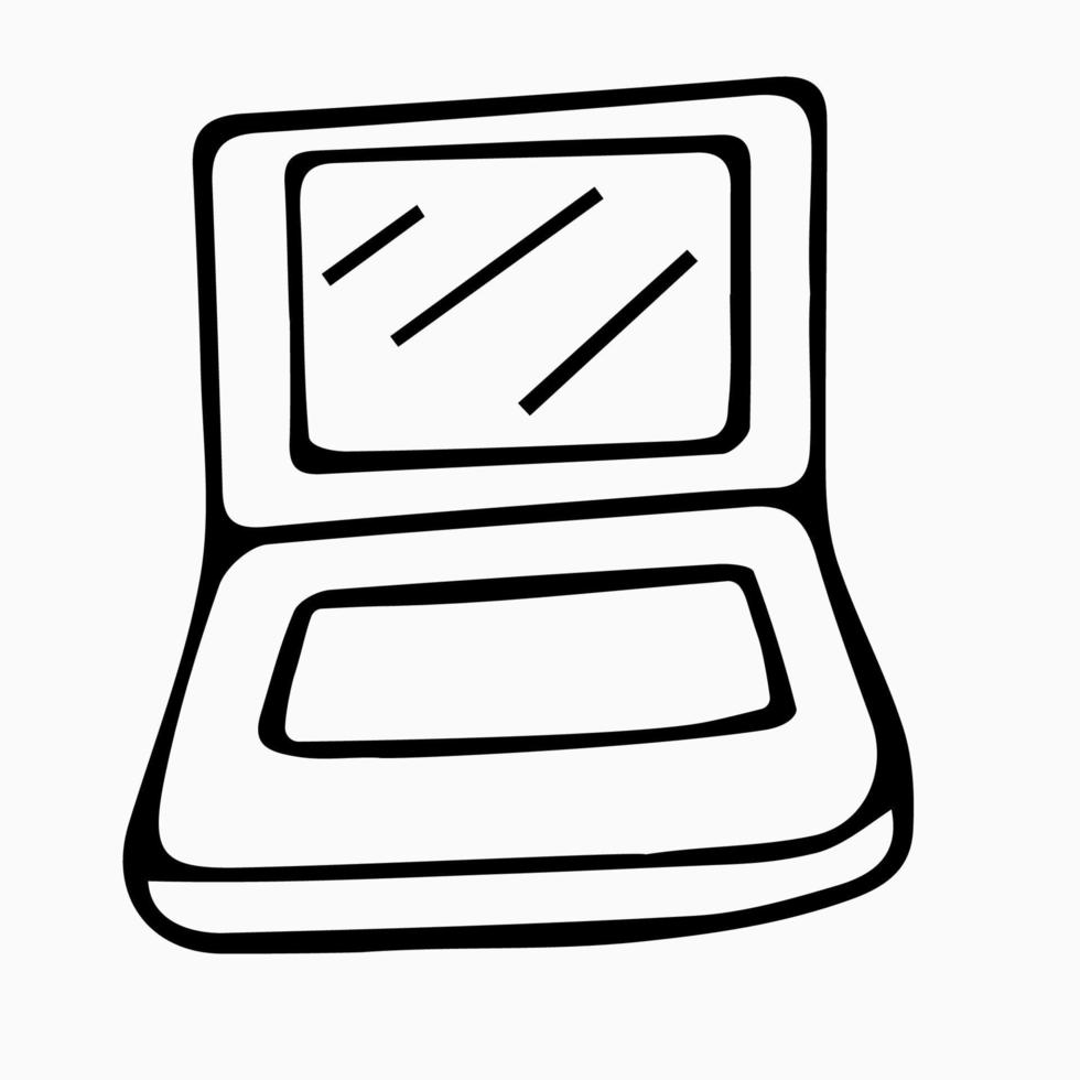 laptop de doodle desenhado de mão. ilustração vetorial. vetor