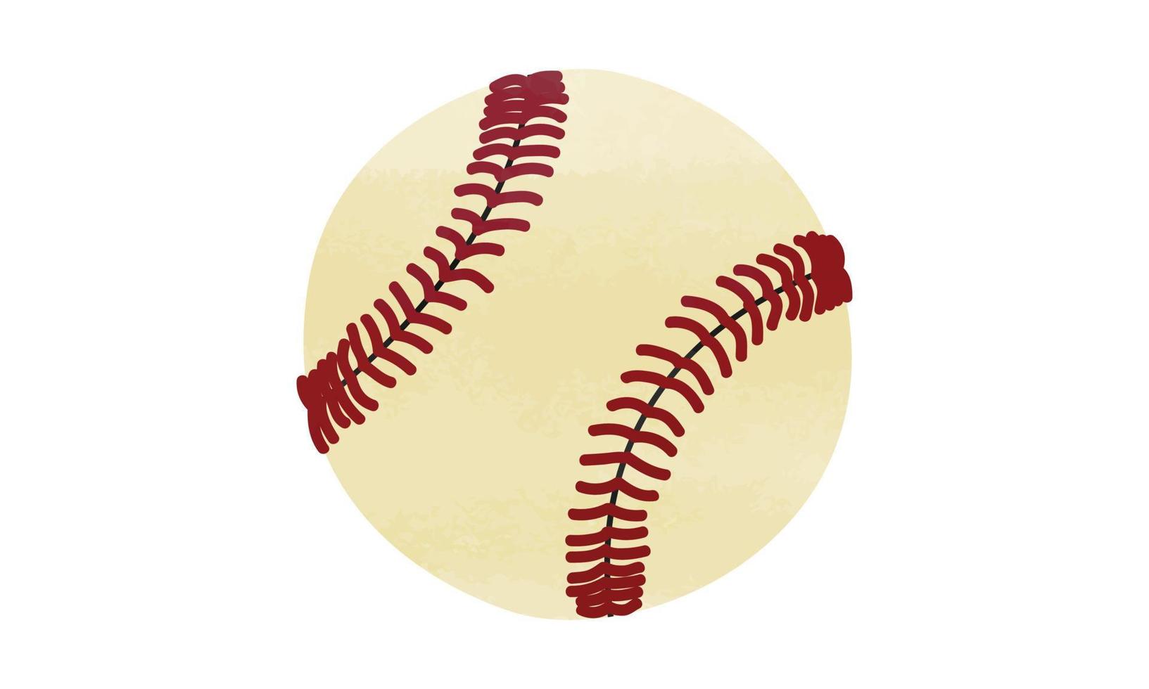 clipart de bola de beisebol. ilustração em vetor estilo aquarela de beisebol simples isolado no fundo branco. bola de beisebol isolada. desenho vetorial desenhado à mão dos desenhos animados de bola de beisebol