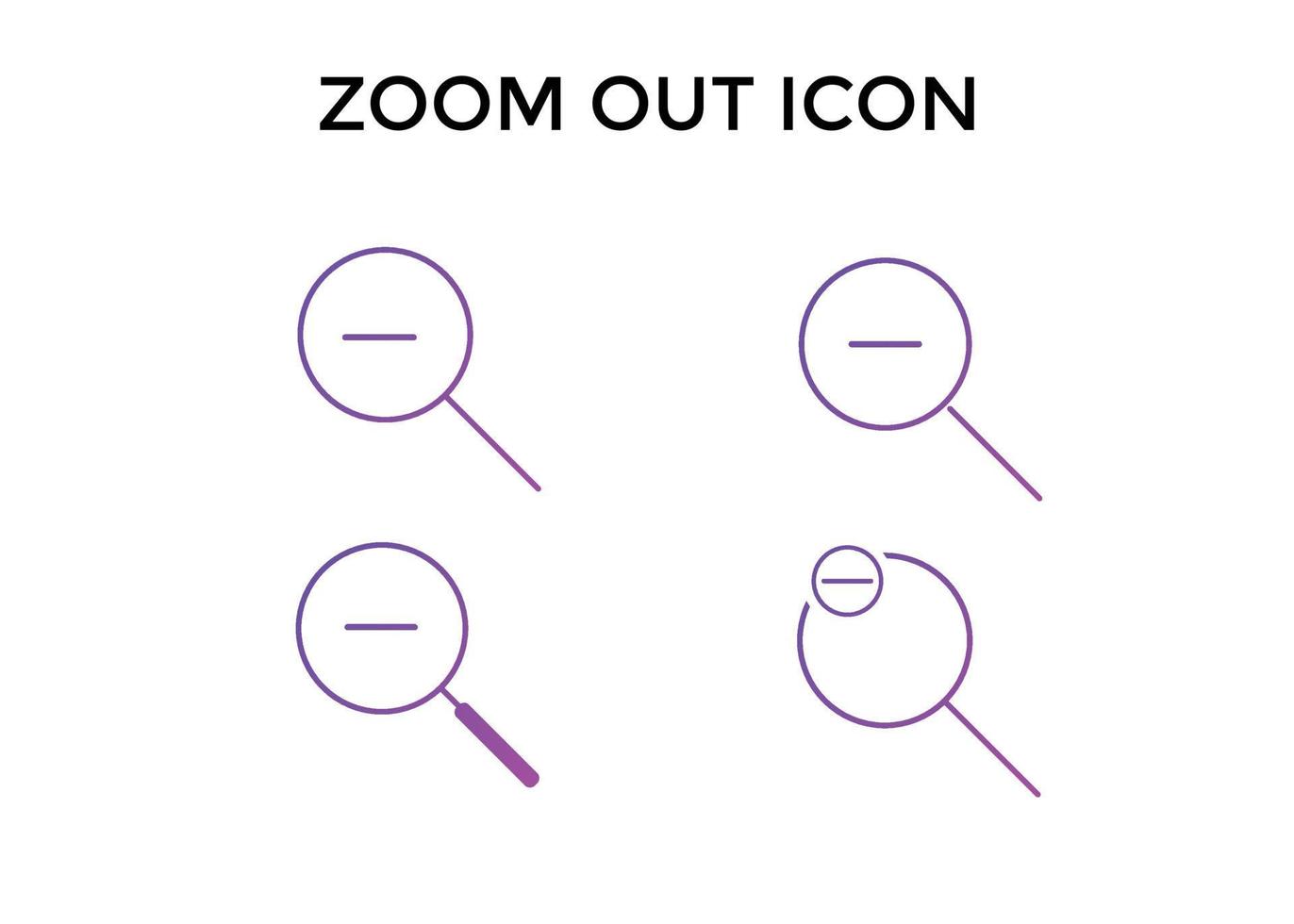 conjunto de ícones de zoom. lupa zoom out sinal. usado para seo ou sites vetor