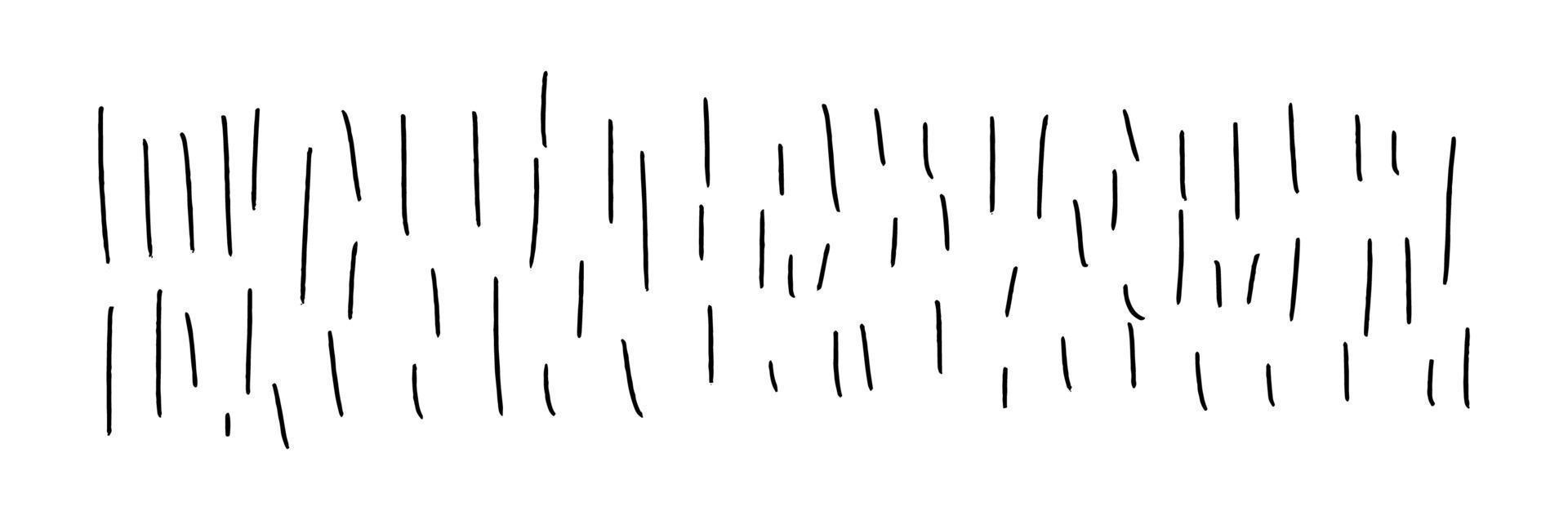 traços de doodle verticais desenhados à mão. textura de fundo horizontal isolada no branco. ilustração em vetor de um elemento gráfico preto.