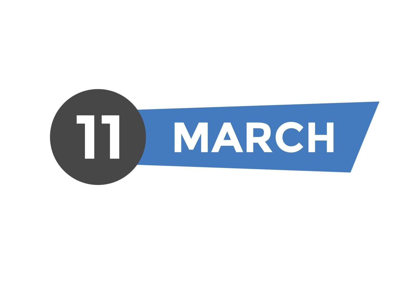 11 de março lembrete de calendário. 11 de março modelo de ícone de calendário diário. modelo de design de ícone de calendário 11 de março. ilustração vetorial vetor