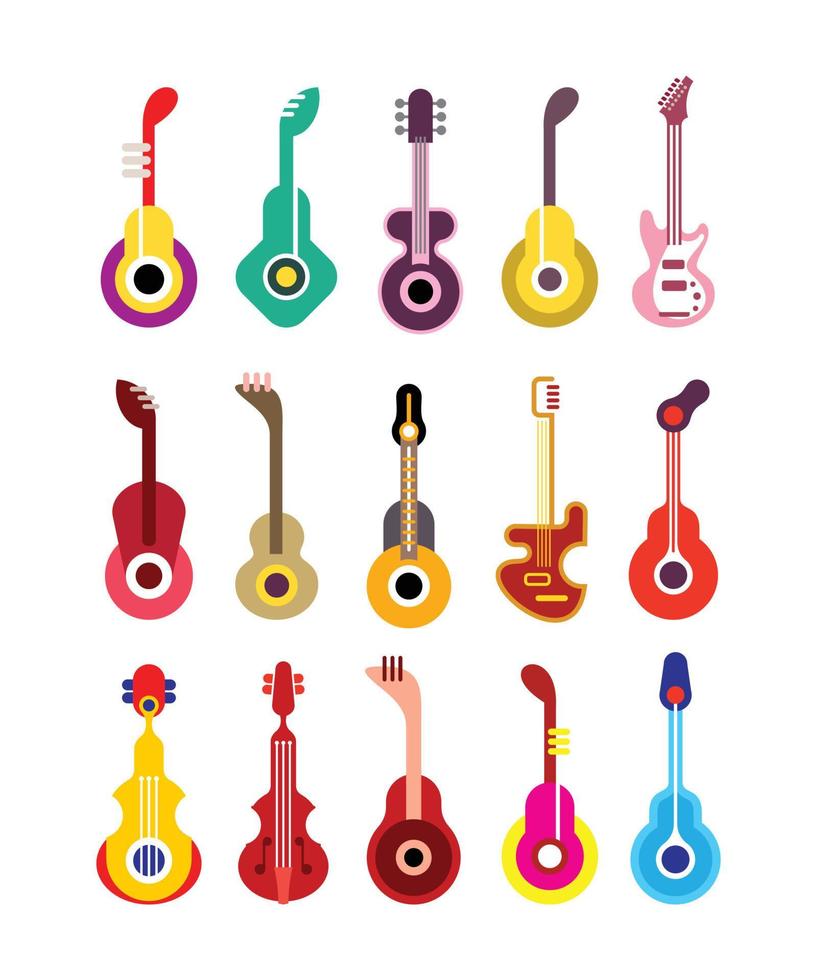 ícones vetoriais de guitarras vetor