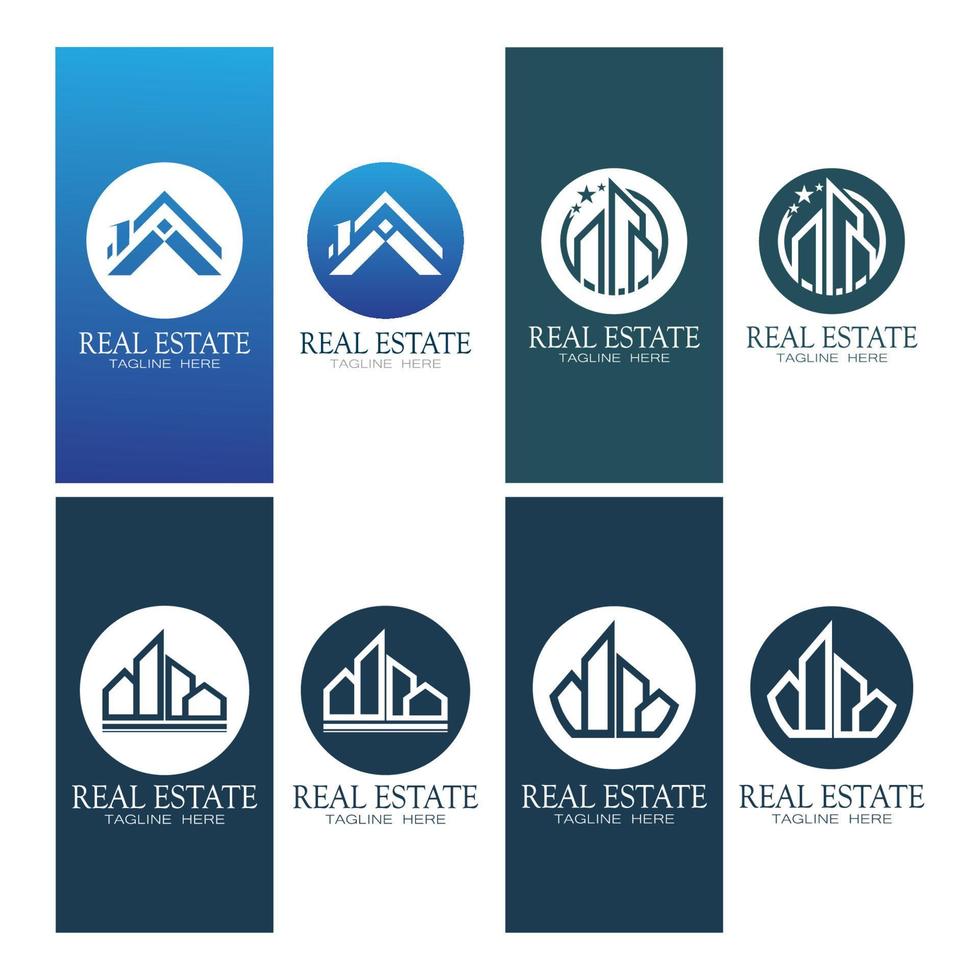 design de ilustração vetorial de logotipo de negócios imobiliários vetor