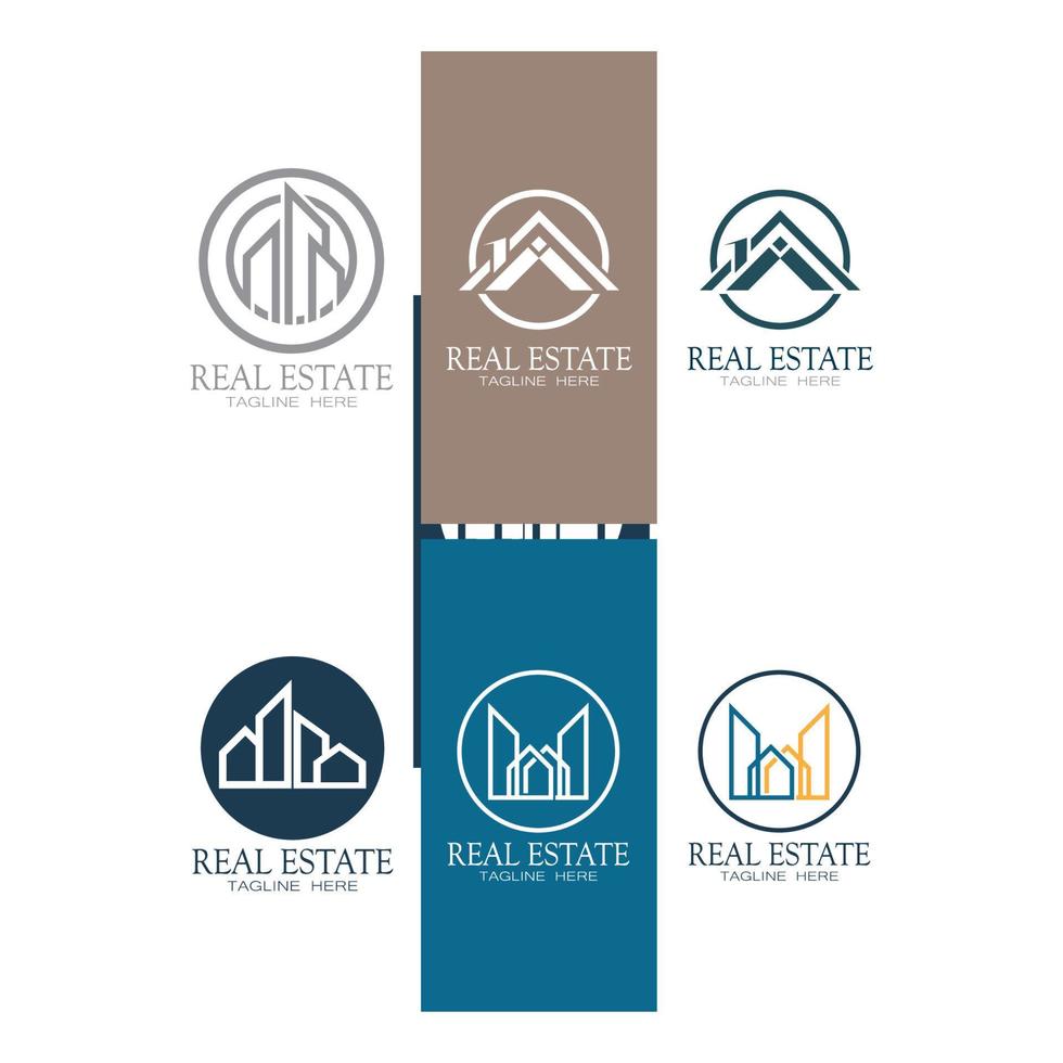 design de ilustração vetorial de logotipo de negócios imobiliários vetor