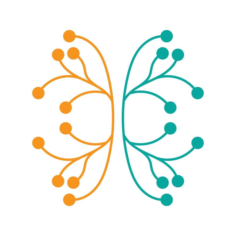 logotipo de neurônio ou design de logotipo de célula nervosa, ícone de modelo de ilustração de logotipo de molécula com conceito de vetor