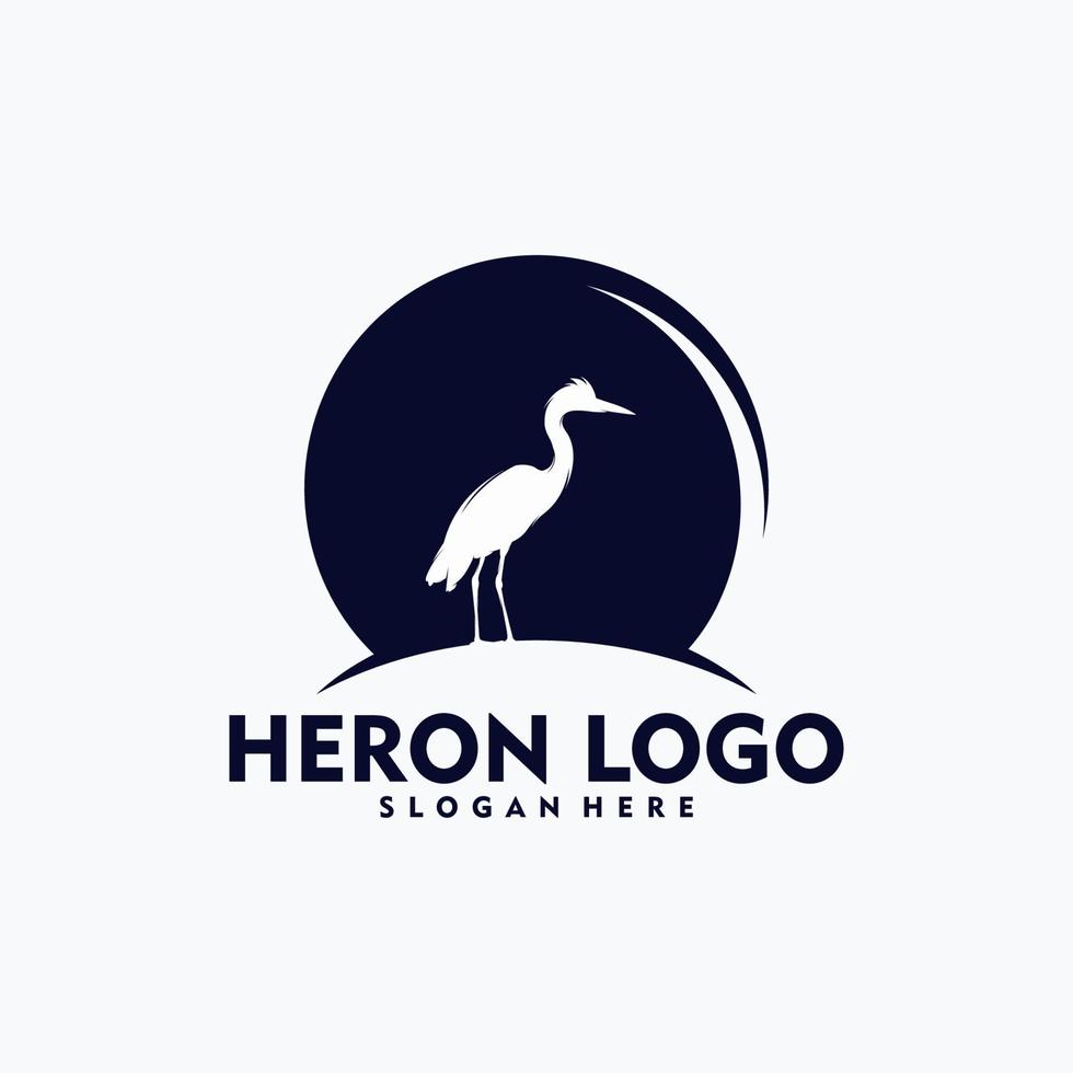 arte vetorial de conceito de logotipo simples de garça vetor