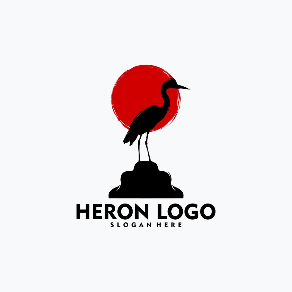arte vetorial de conceito de logotipo simples de garça vetor