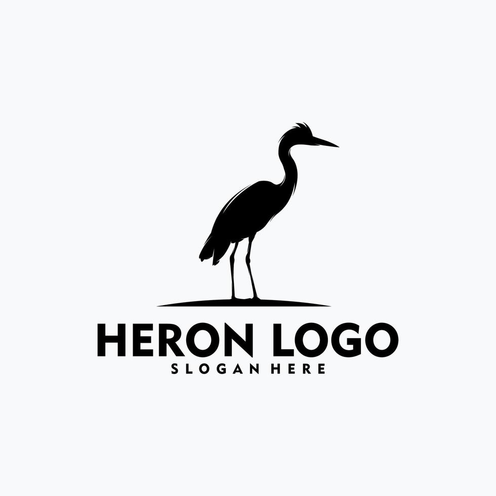 arte vetorial de conceito de logotipo simples de garça vetor