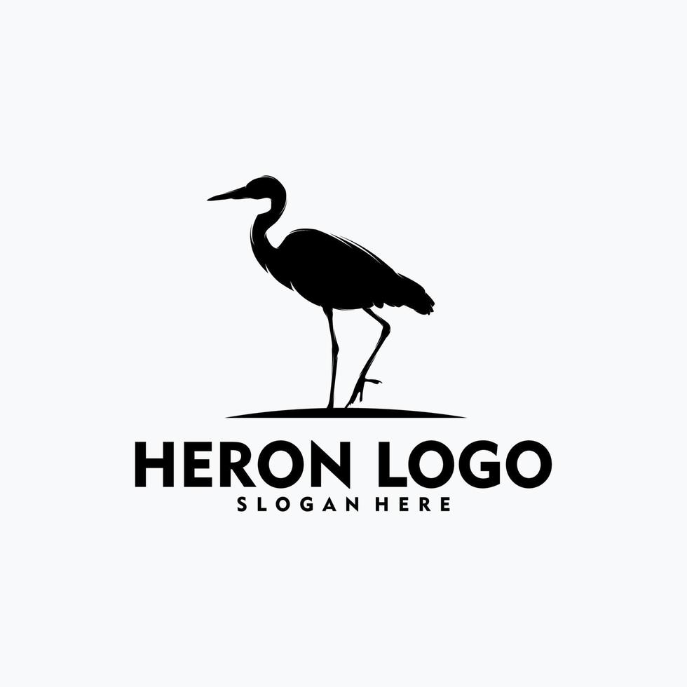 arte vetorial de conceito de logotipo simples de garça vetor