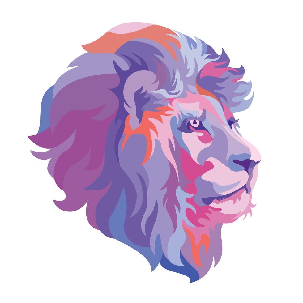 cabeça de leão abstrato animal logotipo vetor