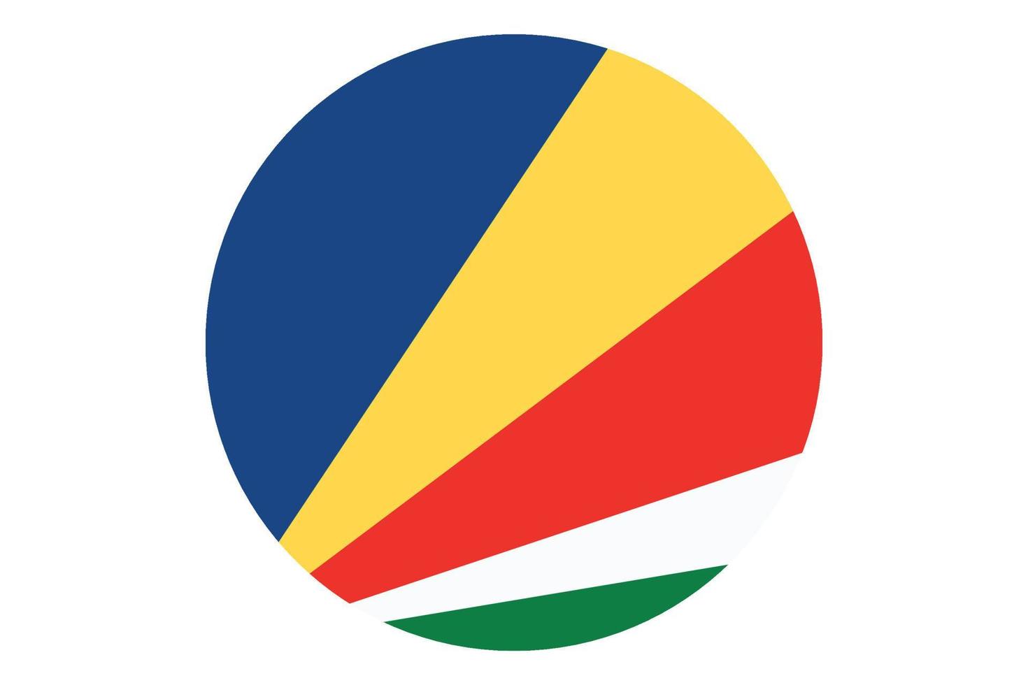 vetor de bandeira círculo das seychelles em fundo branco.