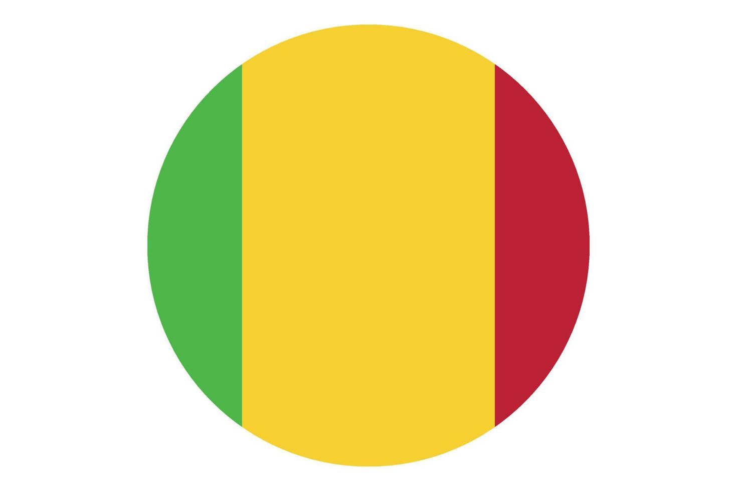 vetor de bandeira círculo do mali em fundo branco.
