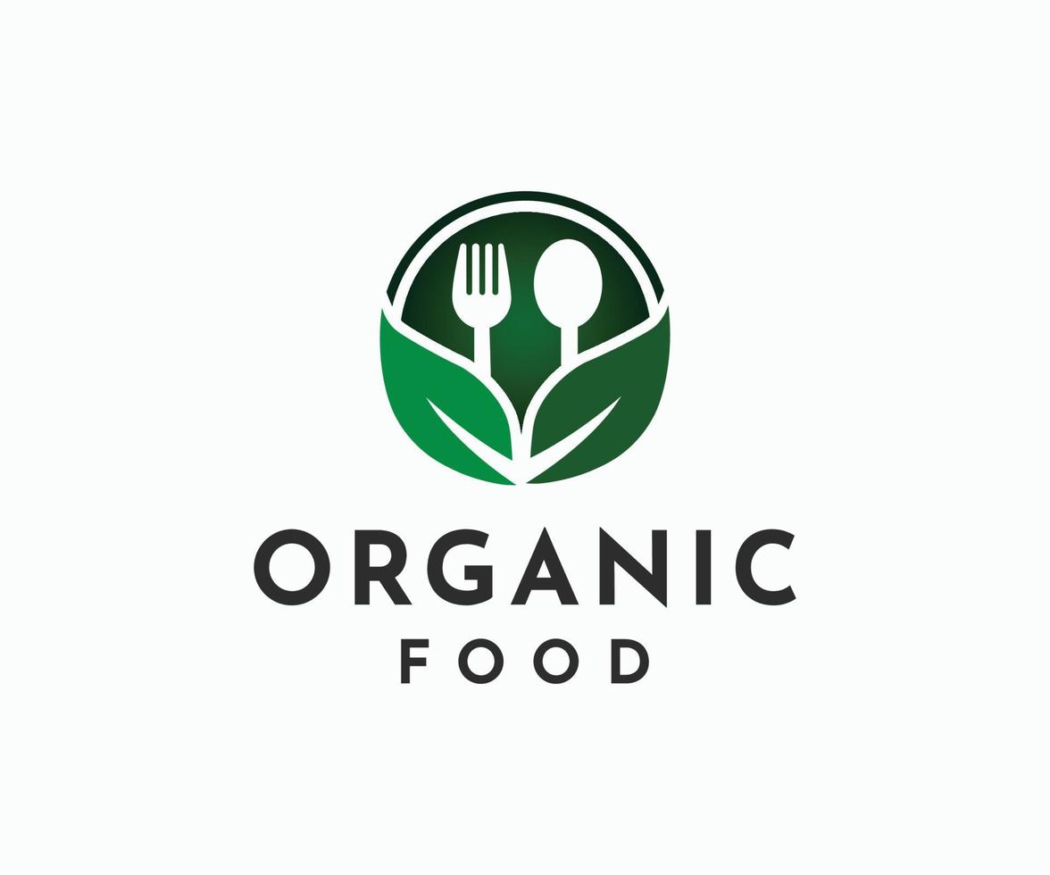 logotipo de alimentos saudáveis orgânicos. logotipo de alimentos orgânicos vetor
