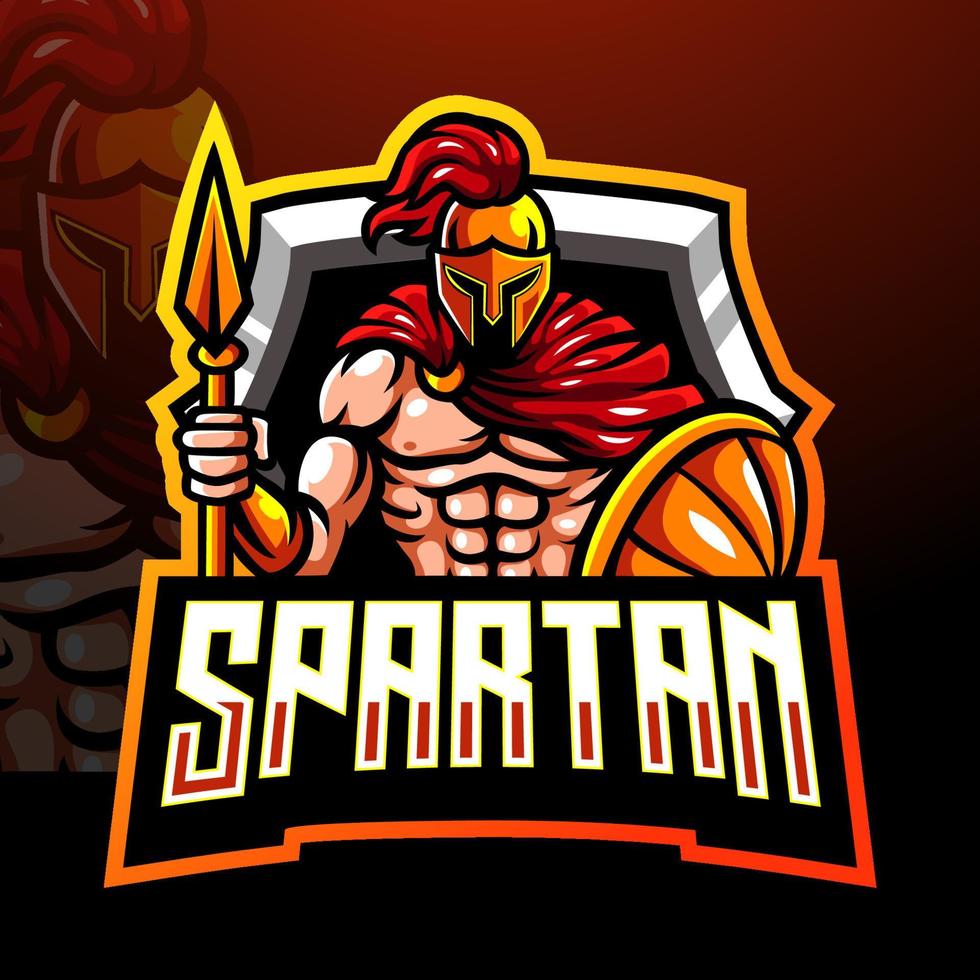 mascote espartano. design de logotipo esportivo vetor