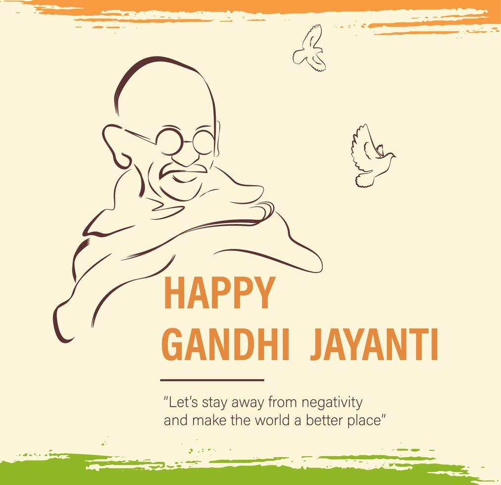 ilustração em vetor gandhi jayanti feliz. aniversário de mohandas karam chandra gandhi.