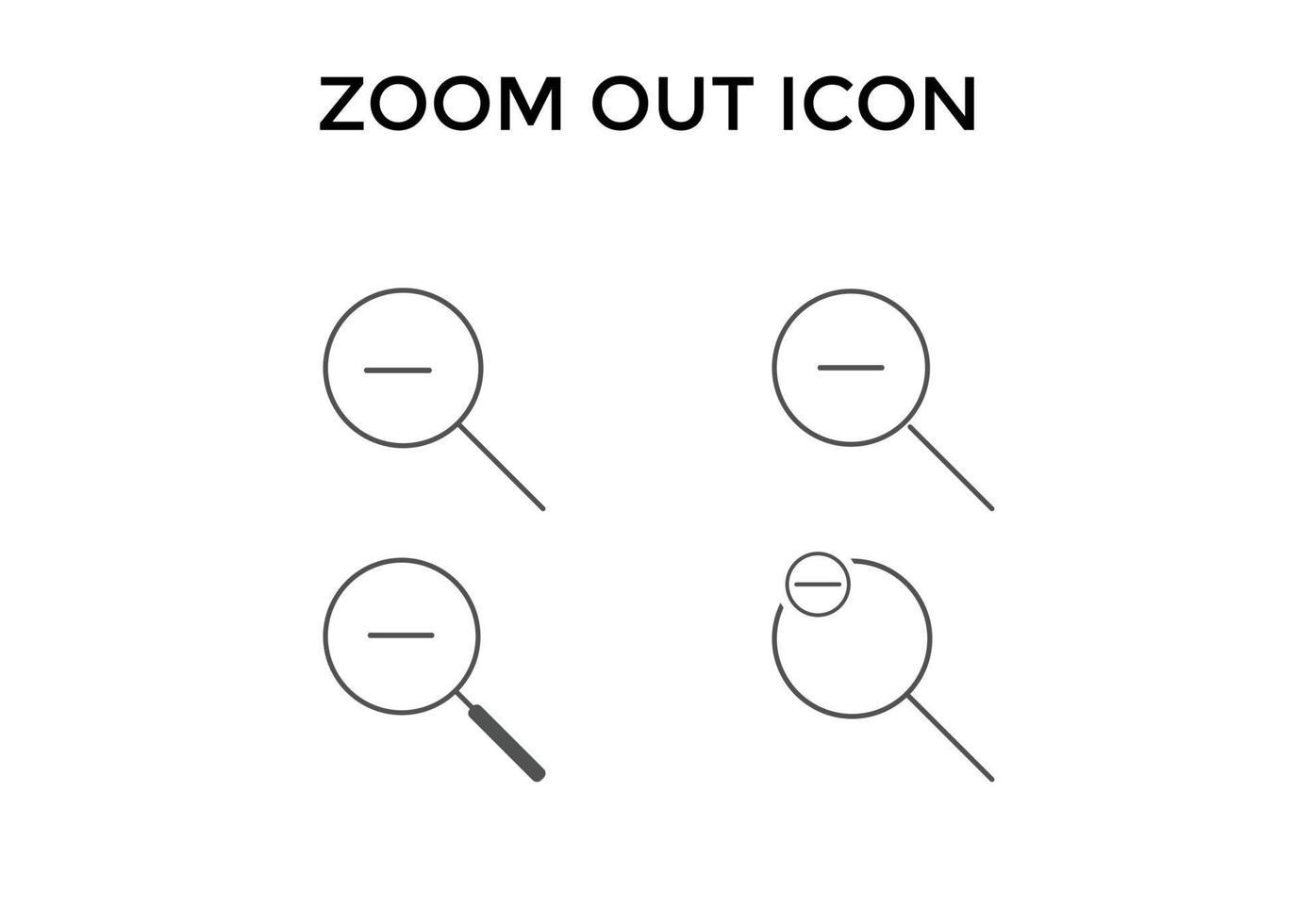 conjunto de ícones de zoom. lupa zoom out sinal. usado para seo ou sites vetor