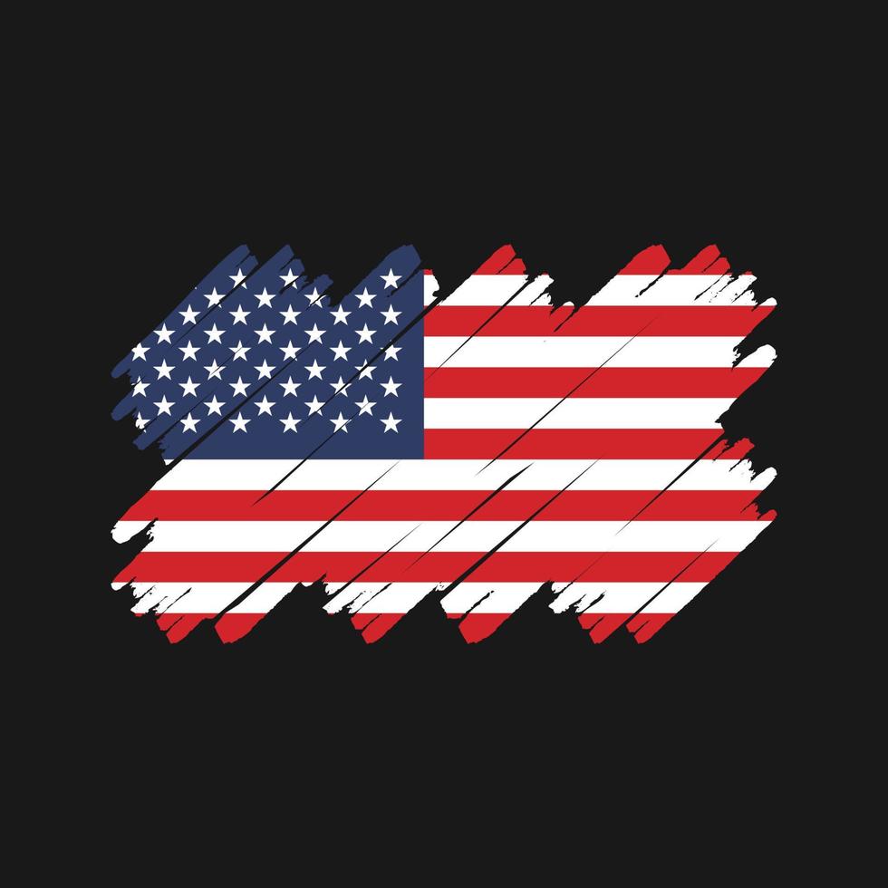 pincel de bandeira americana. bandeira nacional vetor