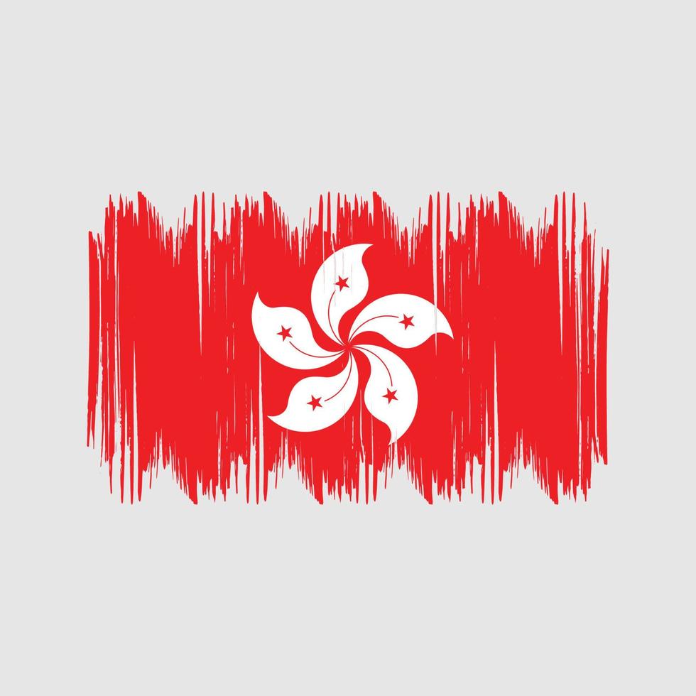 pinceladas de arbusto de bandeira de hong kong. bandeira nacional vetor