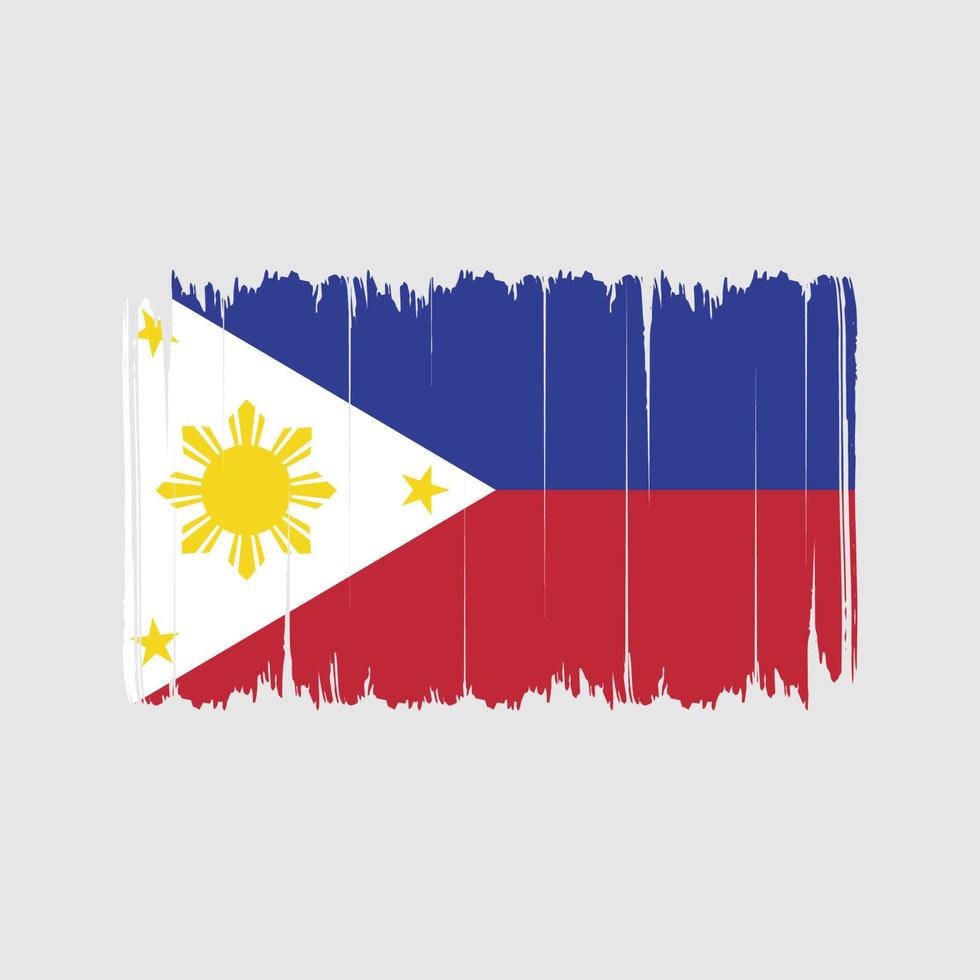 traçados de pincel de bandeira filipinas. bandeira nacional vetor