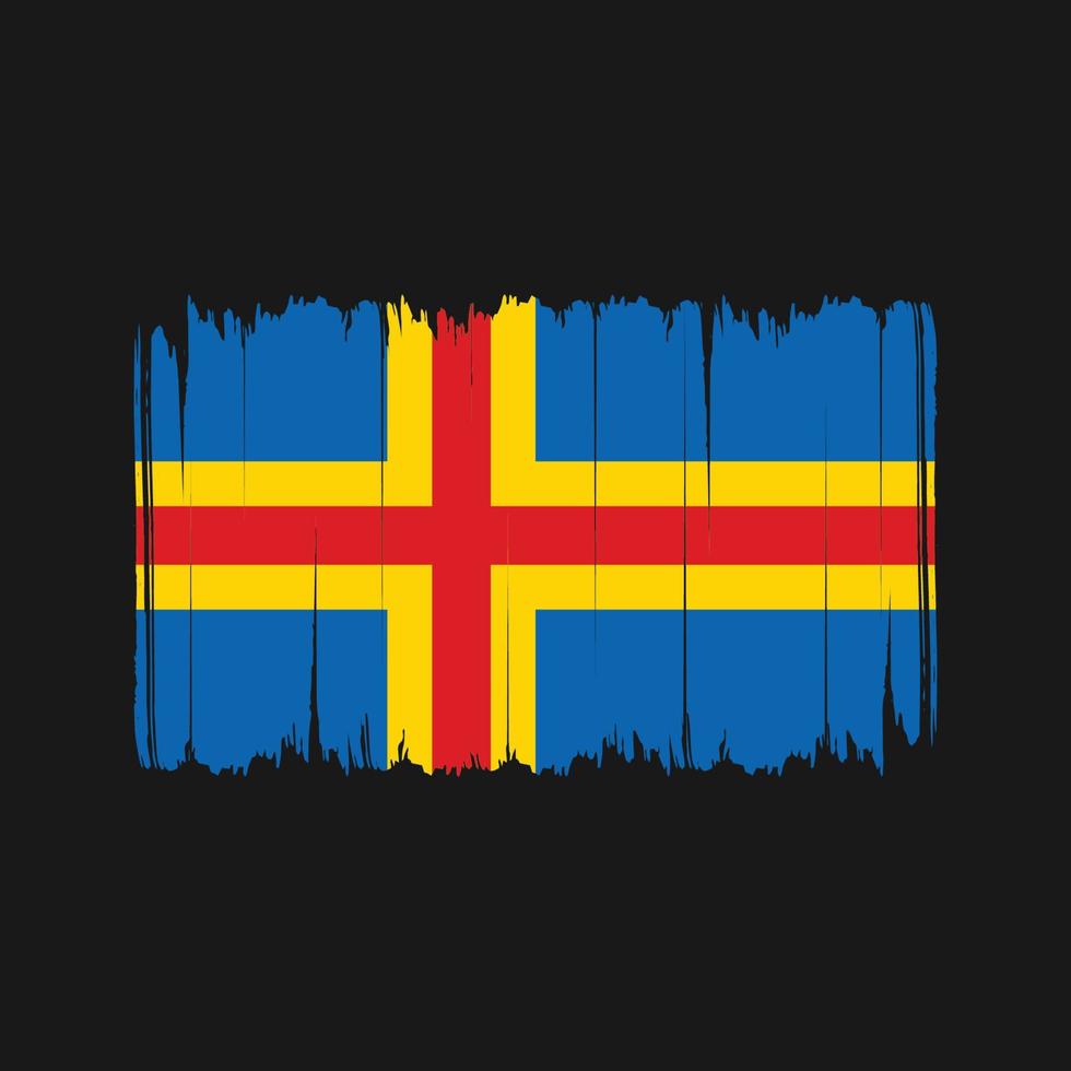 pinceladas de bandeira de ilhas aland. bandeira nacional vetor