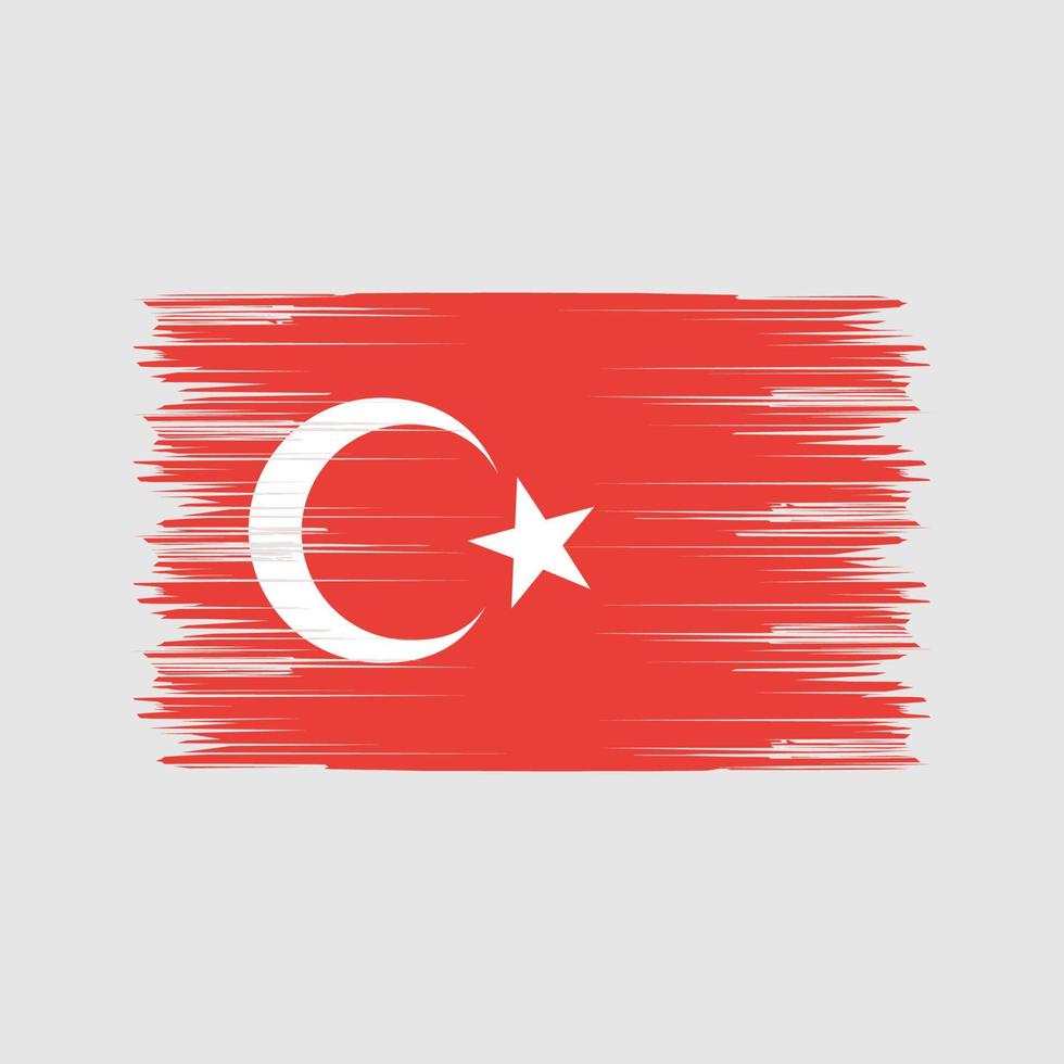 escova de bandeira da turquia. bandeira nacional vetor