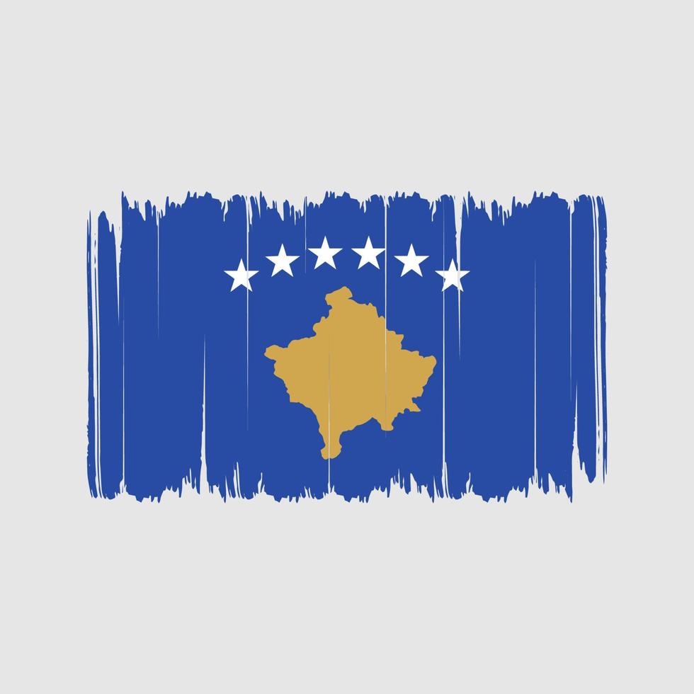 pinceladas de bandeira do Kosovo. bandeira nacional vetor