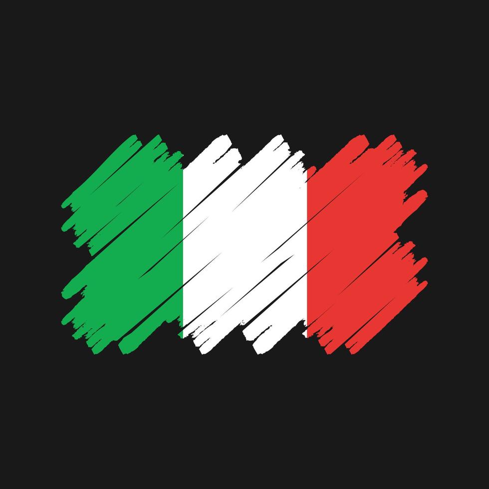 pincel de bandeira da itália. bandeira nacional vetor