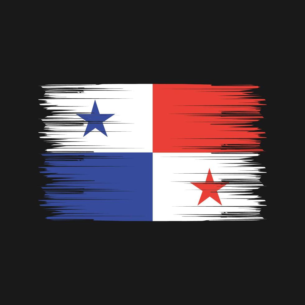 pincel de bandeira do Panamá. bandeira nacional vetor