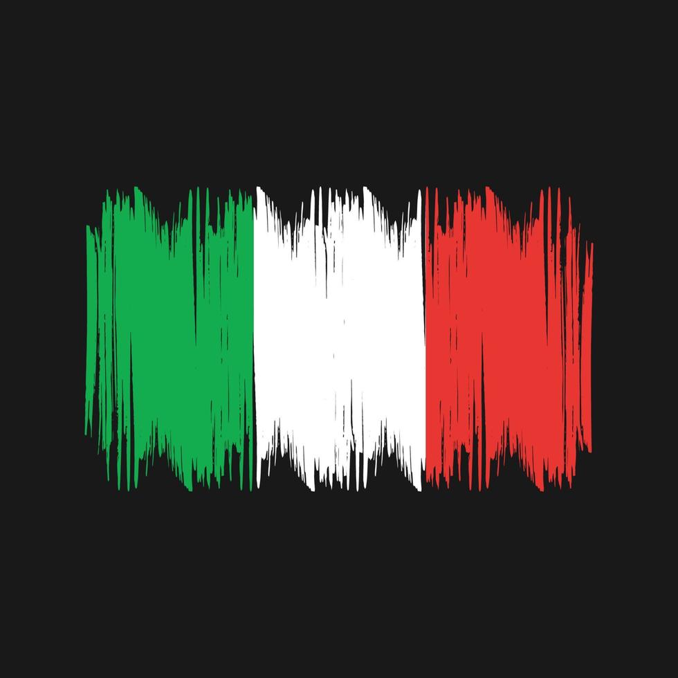 pinceladas de arbusto de bandeira da itália. bandeira nacional vetor