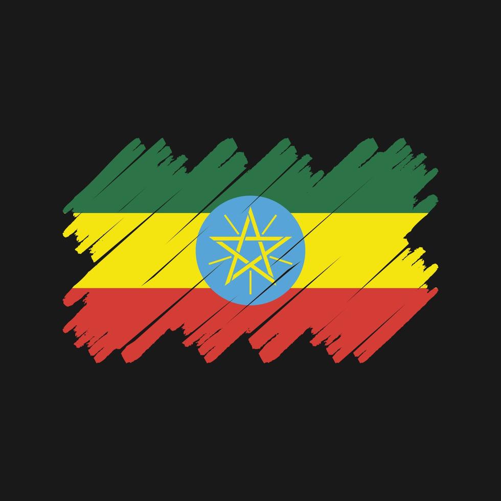 escova de bandeira da etiópia. bandeira nacional vetor