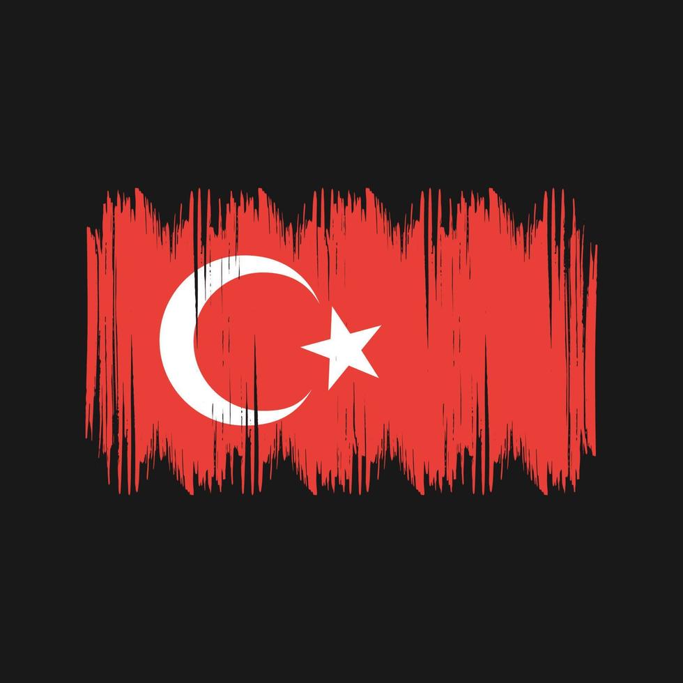 traçados de arbusto de bandeira da turquia. bandeira nacional vetor