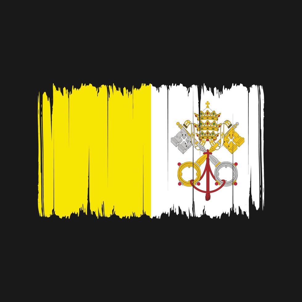 pinceladas de bandeira do Vaticano. bandeira nacional vetor