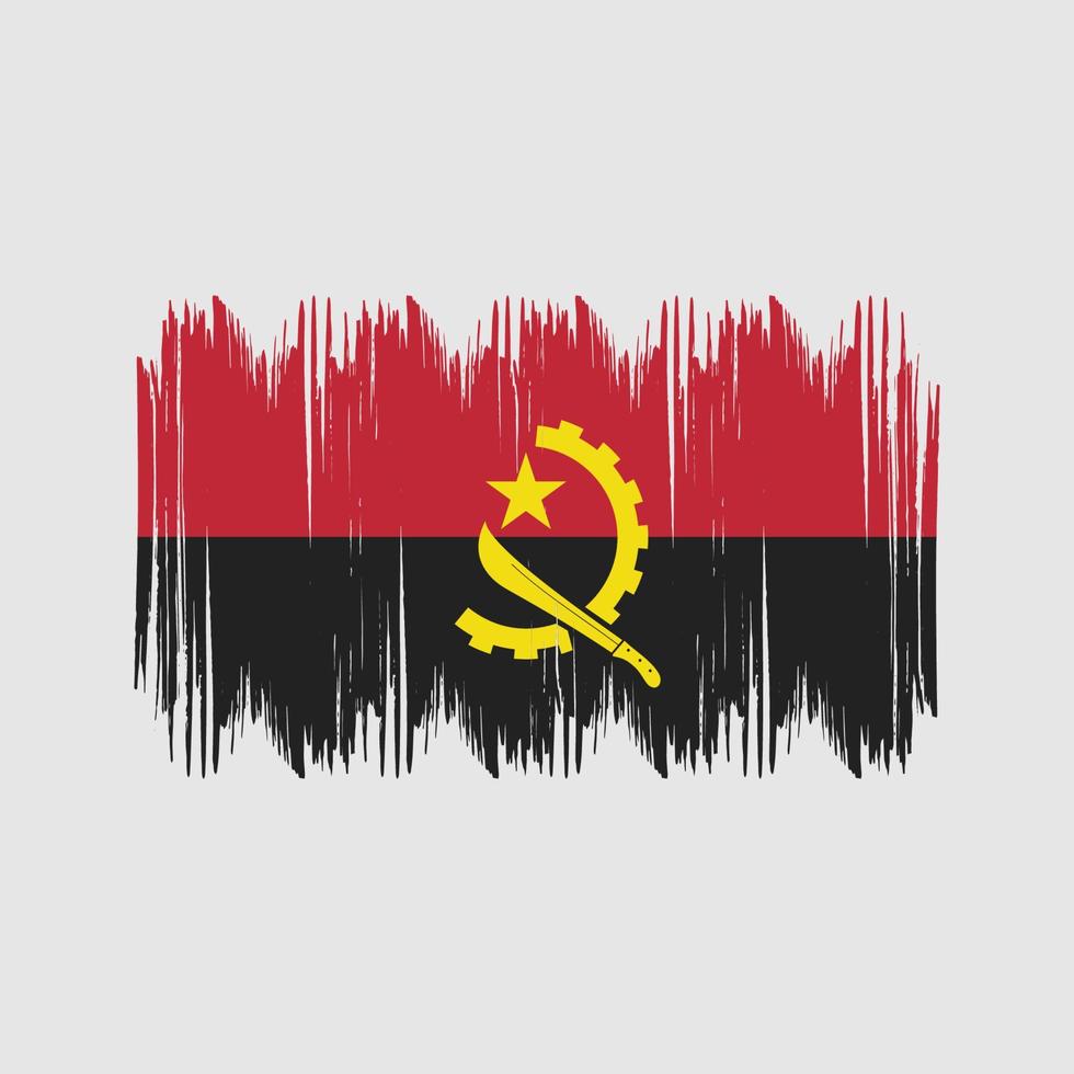 traçados de arbusto de bandeira de angola. bandeira nacional vetor