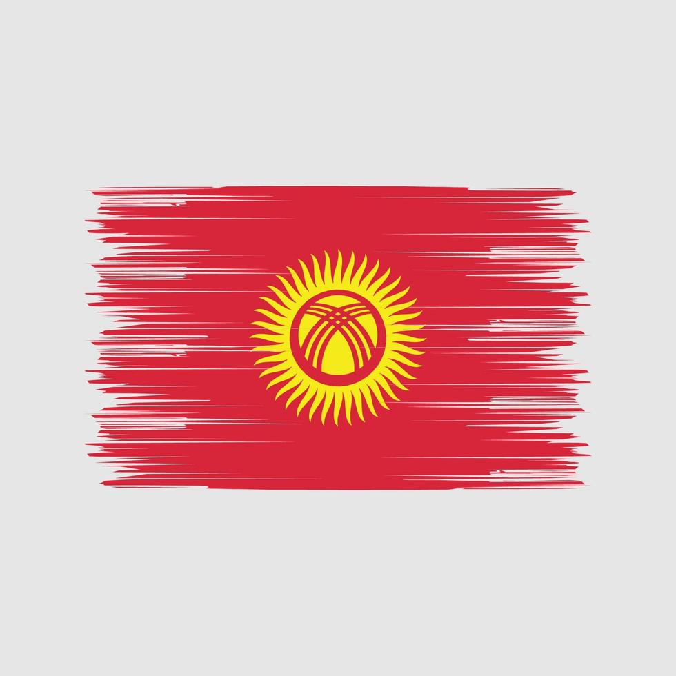 pincel de bandeira do Quirguistão. bandeira nacional vetor