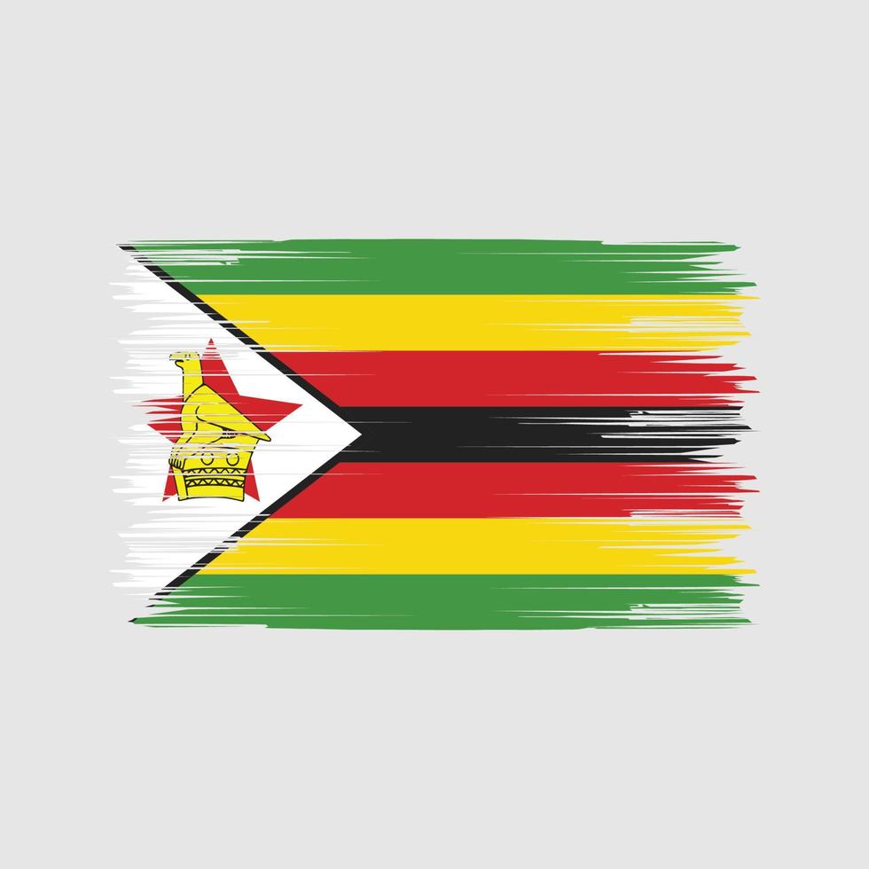 escova de bandeira do zimbábue. bandeira nacional vetor