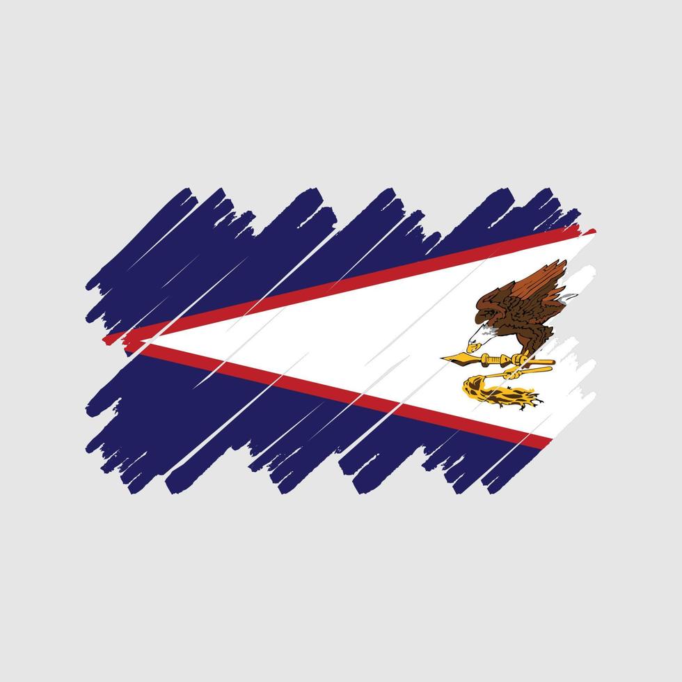 pincel de bandeira da samoa americana. bandeira nacional vetor