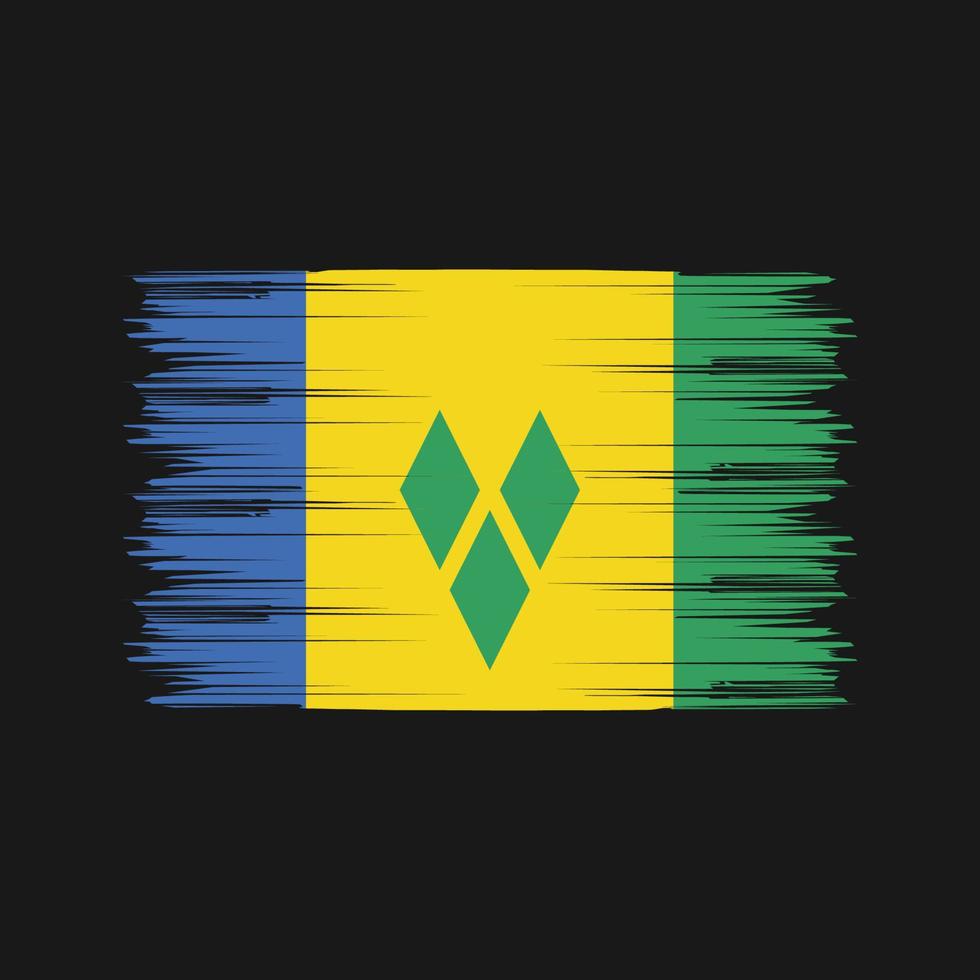 pincel de bandeira de São Vicente e Granadinas. bandeira nacional vetor