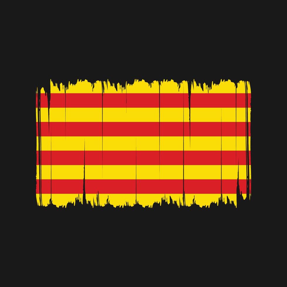 pinceladas de bandeira da Catalunha. bandeira nacional vetor