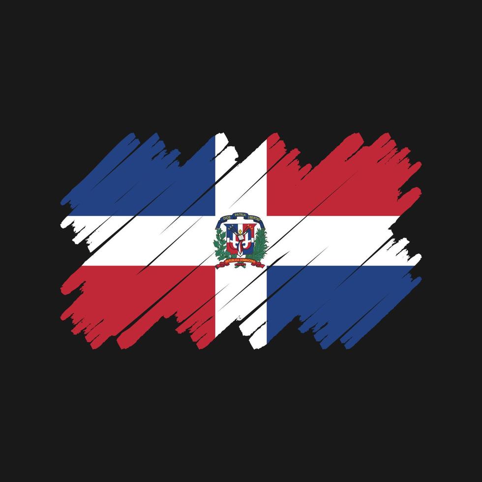 pincel de bandeira da república dominicana. bandeira nacional vetor