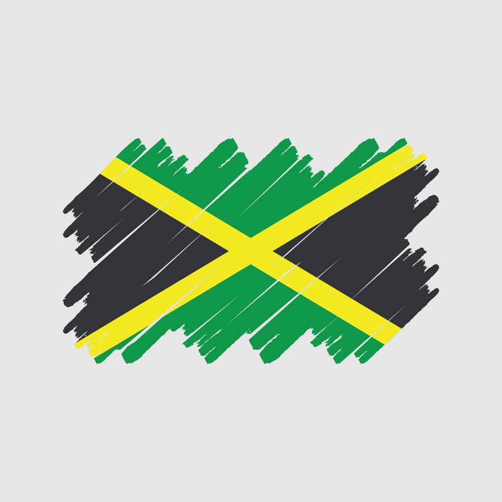 pincel de bandeira da jamaicana. bandeira nacional vetor