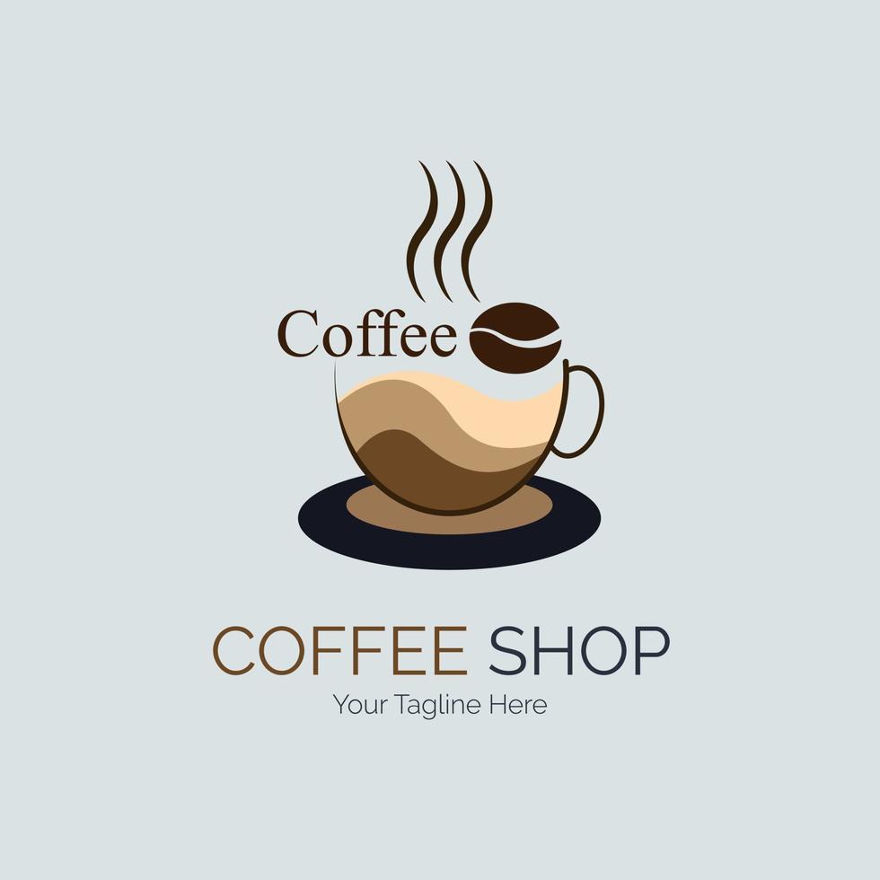 design de modelo de logotipo de xícara de café para marca ou empresa e outros vetor