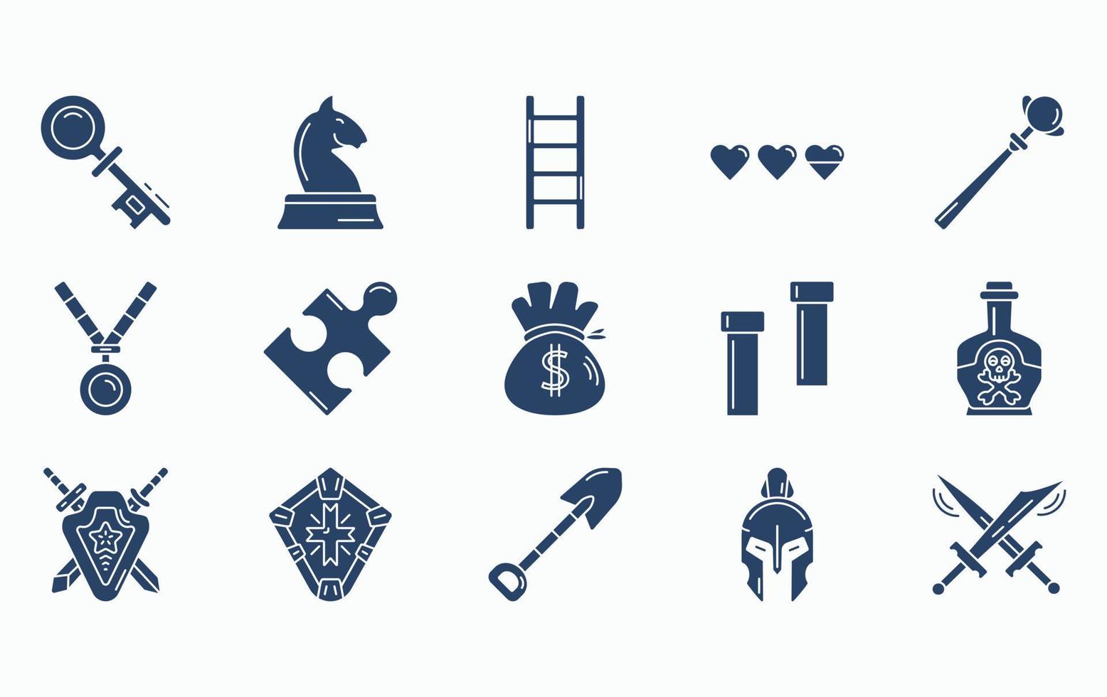 conjunto de ícones de elementos de videogame vetor