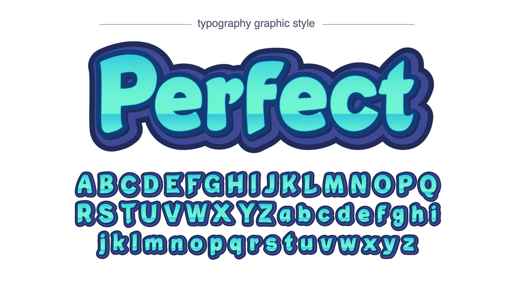 tipografia 3d sans serif bold (realce) verde brilhante vetor